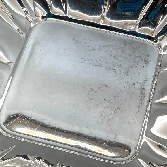 Vintage Reed & Barton 180 Silver Plate 8.5" Square Scalloped Bowl Silverware - Picture 10 of 13